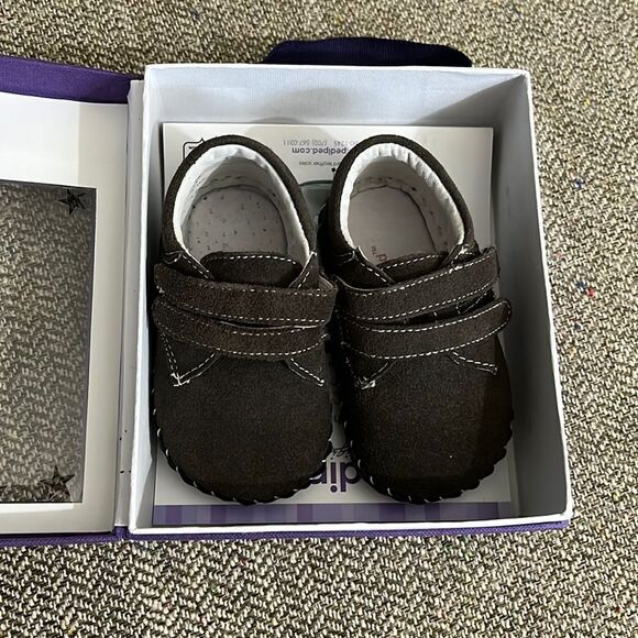 Pediped Originals Ethan Brown softsole shoes 6-12 mo - Picture 1 of 3